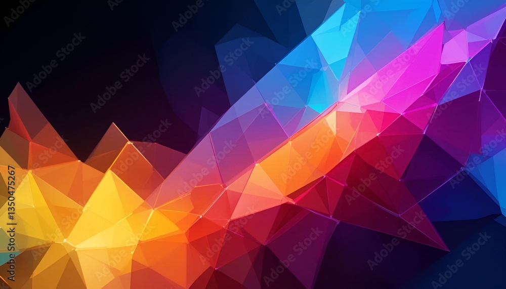 Poster abstract geometric background with colorful triangles and polygonal shapes design art