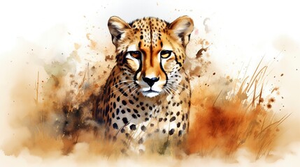 Fototapeta premium A photo of a lively wildlife watercolor illustration