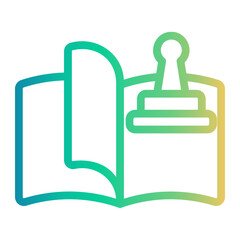 stamp Line Gradient Icon