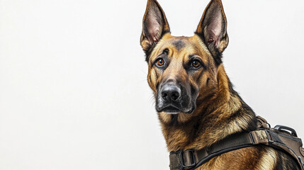 focused medical response dog wearing harness