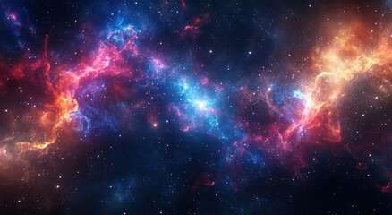 Naklejka premium A Beautiful Depiction Of A Cosmic Nebula In Space