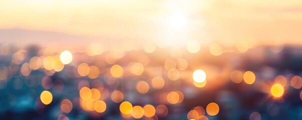  Summer sun blur golden hour hot sunset sky with city rooftop view background cityscape office building landscape blurry urban warm bright heat wave lights skyline heatwave bokeh for evening party