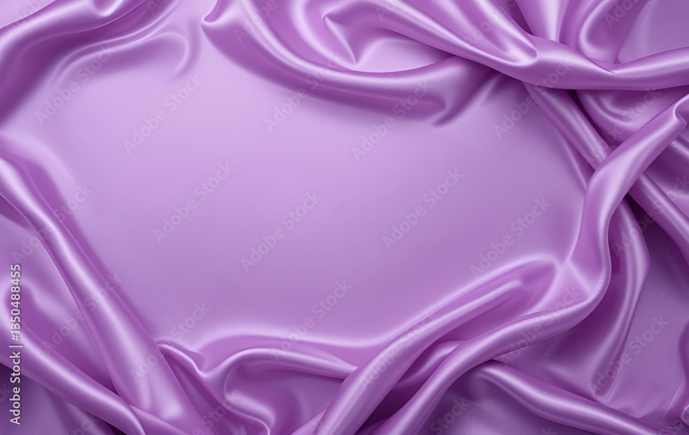 Aufkleber a close up of a light purple satin fabric with soft folds and smooth texture creating a frame effect