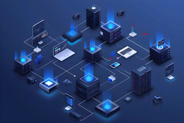 Obraz premium Visualization of Efficient Virtual Machine Deployment and Management Practices