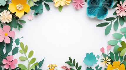 Obraz premium Vibrant Paper Flowers Banner for Earth Day Celebration
