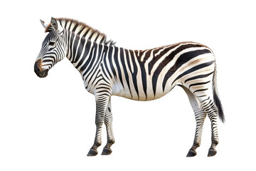 Fototapeta premium zebra side isolated on transparent or white background, png