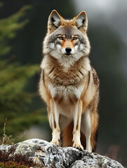 Naklejka premium Lone Wolf in Forest