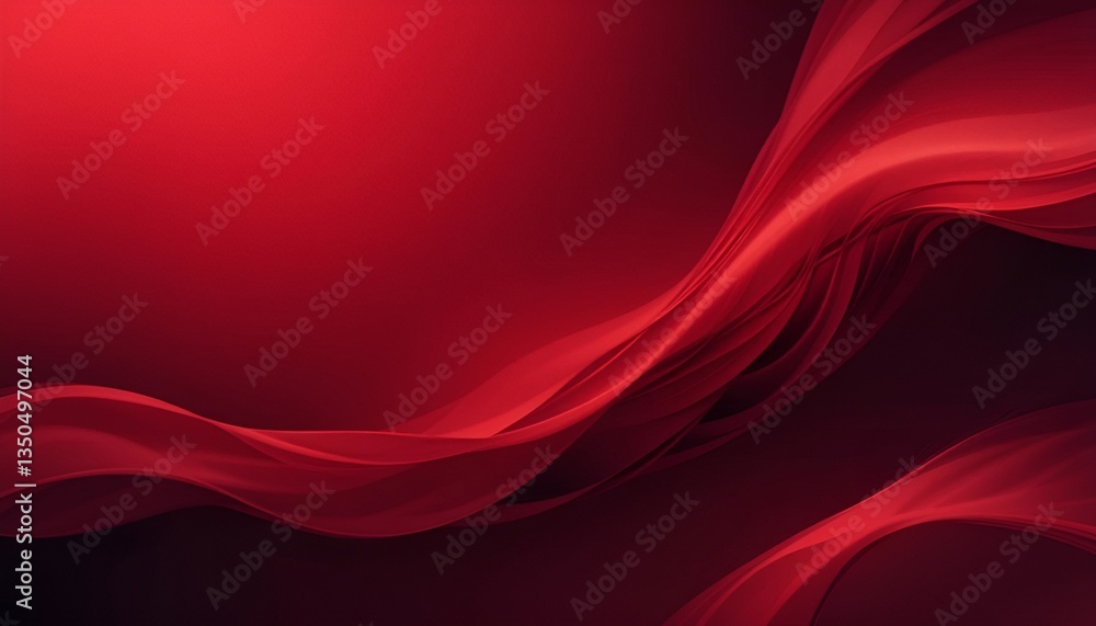 Poster Abstract red background with flowing wave like shapes and dark gradient color palette design element