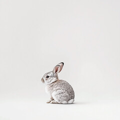 Fototapeta premium Realistic Rabbit Portrait: A Gentle Profile on a Light Background
