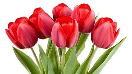 Fototapeta premium Vibrant Red Tulips Bouquet Closeup Spring Flowers