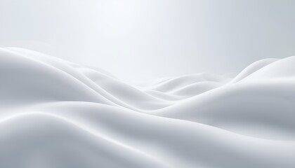 Obraz premium Abstract smooth white hills landscape with soft lighting and gentle curves in minimalist style art
