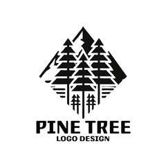 Fototapeta premium Pine Tree Vector Logo Design