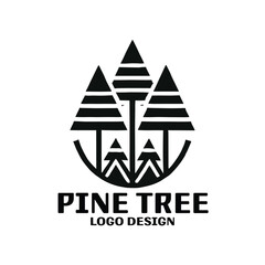 Pine Tree Vector Logo Design