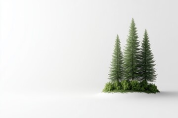 Obraz premium Minimalist forest island