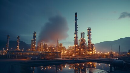 Obraz premium A photo of a sustainable green petrochemical procedure