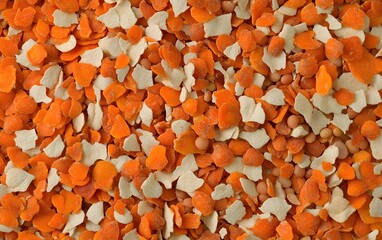 Dried Carrot and Lentil Soup Mix Close Up Texture