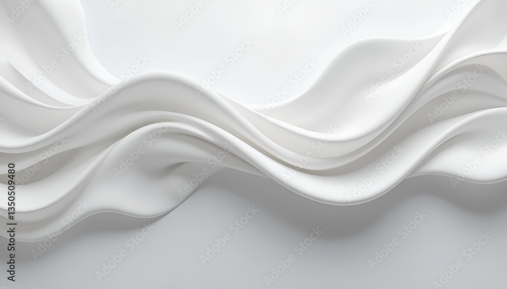 Poster abstract white waves flowing smoothly creating a soft and elegant texture on a light background