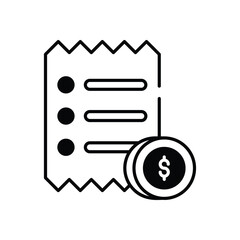Invoice Payment vector icon stock illustration