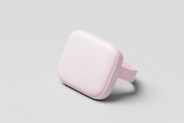 Pastel pink wristlet, compact, and portable.  A soft, light pink, rectangular, wristband-style accessory, perfect for holding small items