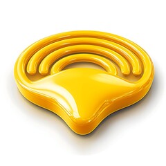 Obraz premium Yellow signal icon, digital, glossy, white
