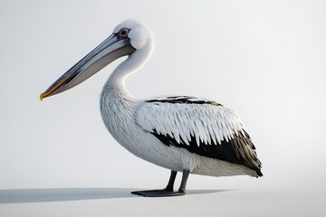 Fototapeta premium Close-Up of a Pelican with Detailed Feathers