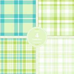 Warm Tangerine Tartan patterns fabric texture. Modern Traditional Madras Red Seamless Tartan Set of 4