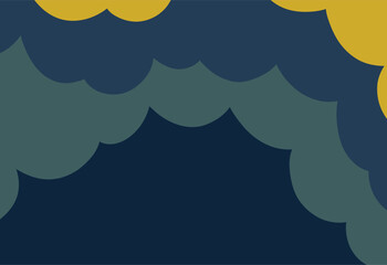 Abstract background with clouds. Vector illustration in blue and yellow colors.