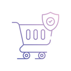 Secure Cart vector icon stock illustration
