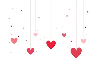 Elegant Hanging Hearts Illustration for Love and Romance