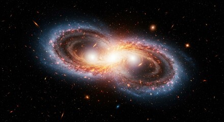 double galaxy collision standard scale