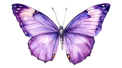 illustration of purple butterfly on white background.ai generative