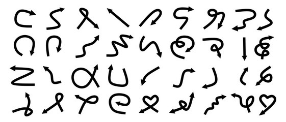Decoration in pictures by hand, a variety of arrow drawings