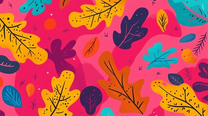 Colorful Autumn Leaves Pattern. (3)