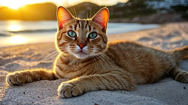 A cute and fluffy young kitten with big eyes, looking adorable in a natural outdoor setting, showcasing its beautiful white fur and tabby patterns