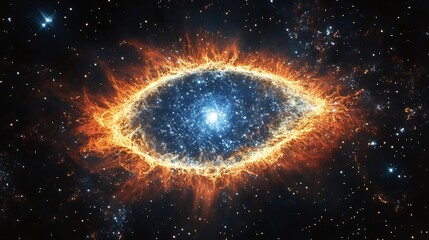 Obraz premium Giant cosmic eye nebula resembling an all seeing entity watching over the universe