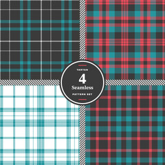 Fototapeta premium Cream Bisque Seamless Tartan with Pastel Buttercream accents Fabric Design Set of 4