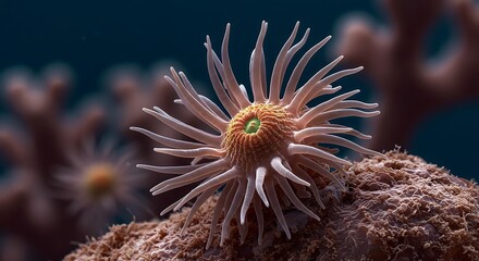 Obraz premium Stunning Sea Anemone Microphotography Ocean Life