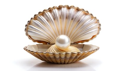 pearl necklace on white background