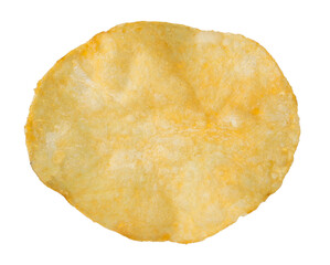 One tasty potato chip isolated on white