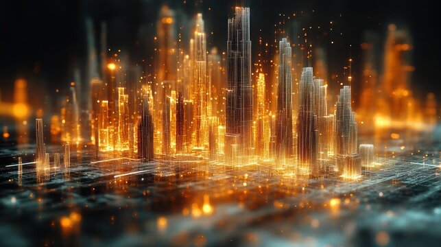 Glowing Metropolis: A Digital Cityscape