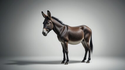 Beautiful Spotted Donkey Standing Gracefully in a Softly Lit Studio Background