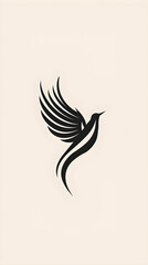 Naklejka premium Elegant Minimalistic Bird in Flight Vector Logo for Versatile Branding