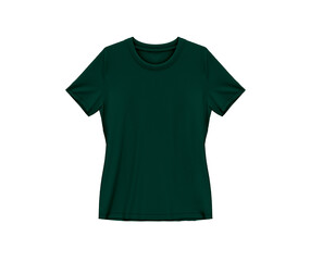 Forest green blank tee shirt waist wear, women template mockup front view