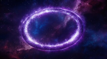 Fototapeta premium Ring shaped artificial planet inhabited by advanced civilizations floating in deep space