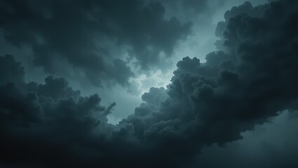 Dramatic Dark Storm Clouds Gathering in Ominous Sky Creating a Moody Atmosphere