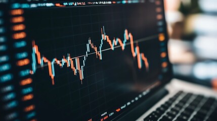 Stock Market Bar Graph Trading Visualization, Minimalist Financial Data Representation