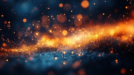 Fototapeta premium Sparkling Universe: A Celestial Dance of Orange and Blue