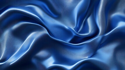 Obraz premium Deep blue silk fabric draped
