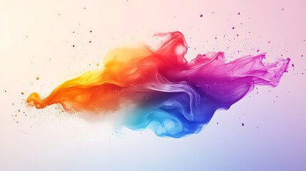 Fototapeta premium Abstract colorful ink splash on white background