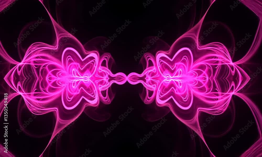Poster abstract pink and black symmetrical light pattern loop